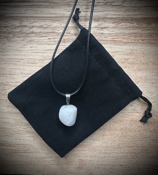 Milky Quartz Black Corded Necklace