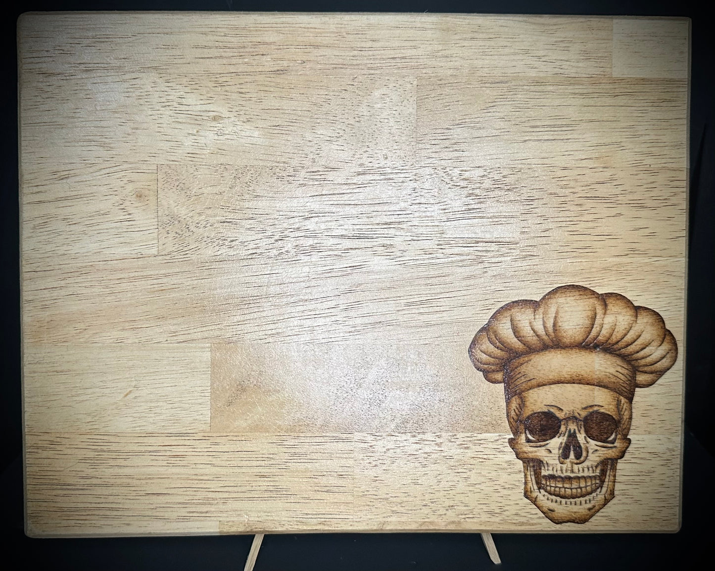 Chef Skull Maple Wood Chopping Board