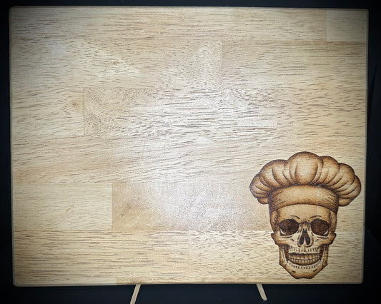 Chef Skull Maple Wood Chopping Board