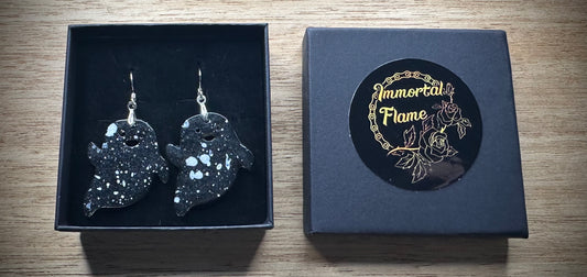 Night Rave Ghost Sterling Silver Earrings