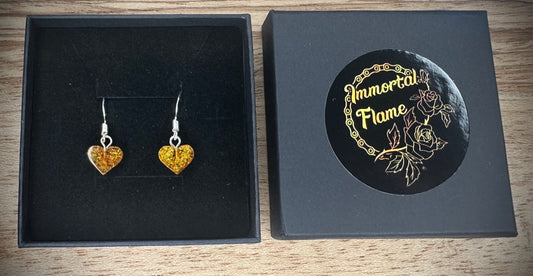 Hand Carved Baltic Amber Sterling Silver Earrings