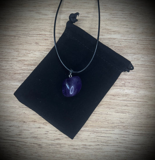 Amethyst Black Corded Necklace