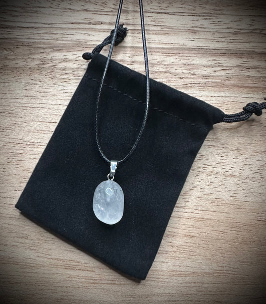 Tourmalinated Quartz Black Corded Necklace