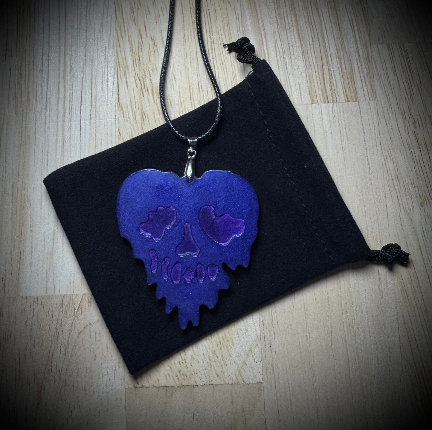 Purple Drip Skull Necklace
