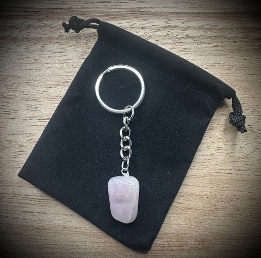 Rose Quartz Stone Keyrings
