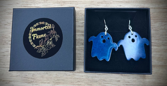 Blue Ghost Sterling Silver Earrings