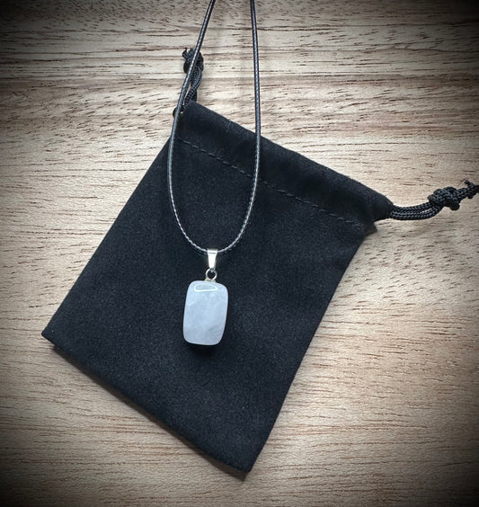 Milky Quartz Black Corded Necklace