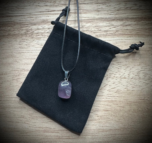 Fluorite Black Corded Necklace