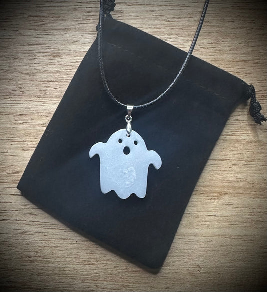 Ghost Glow Cord Resin Necklace