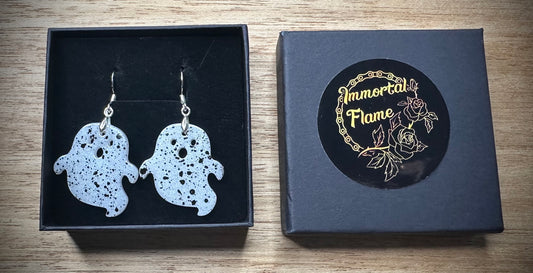 Fleck Spooked Ghost Sterling Silver Earrings