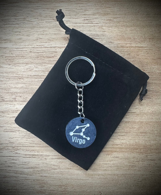 Purple Virgo- Star Sign Resin Keyring