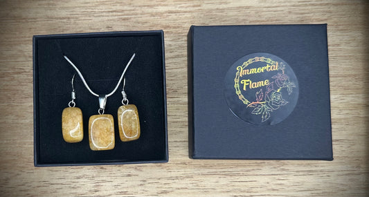 Ferruginous Quartz Sterling Silver Necklace and Earing Set