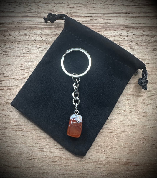 Carnelian Agate Stone Keyring