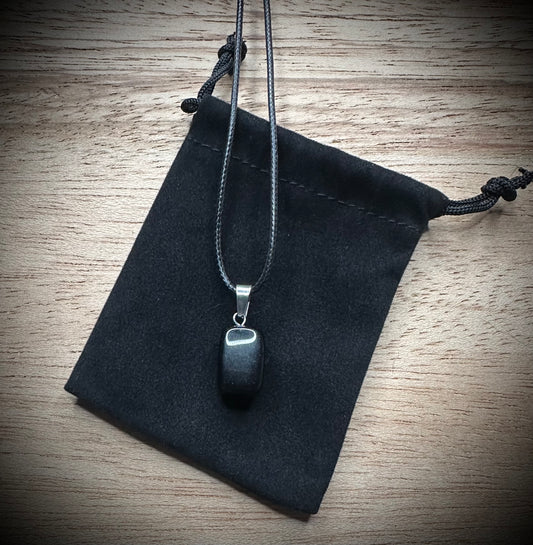Black Agate Black Corded Necklace