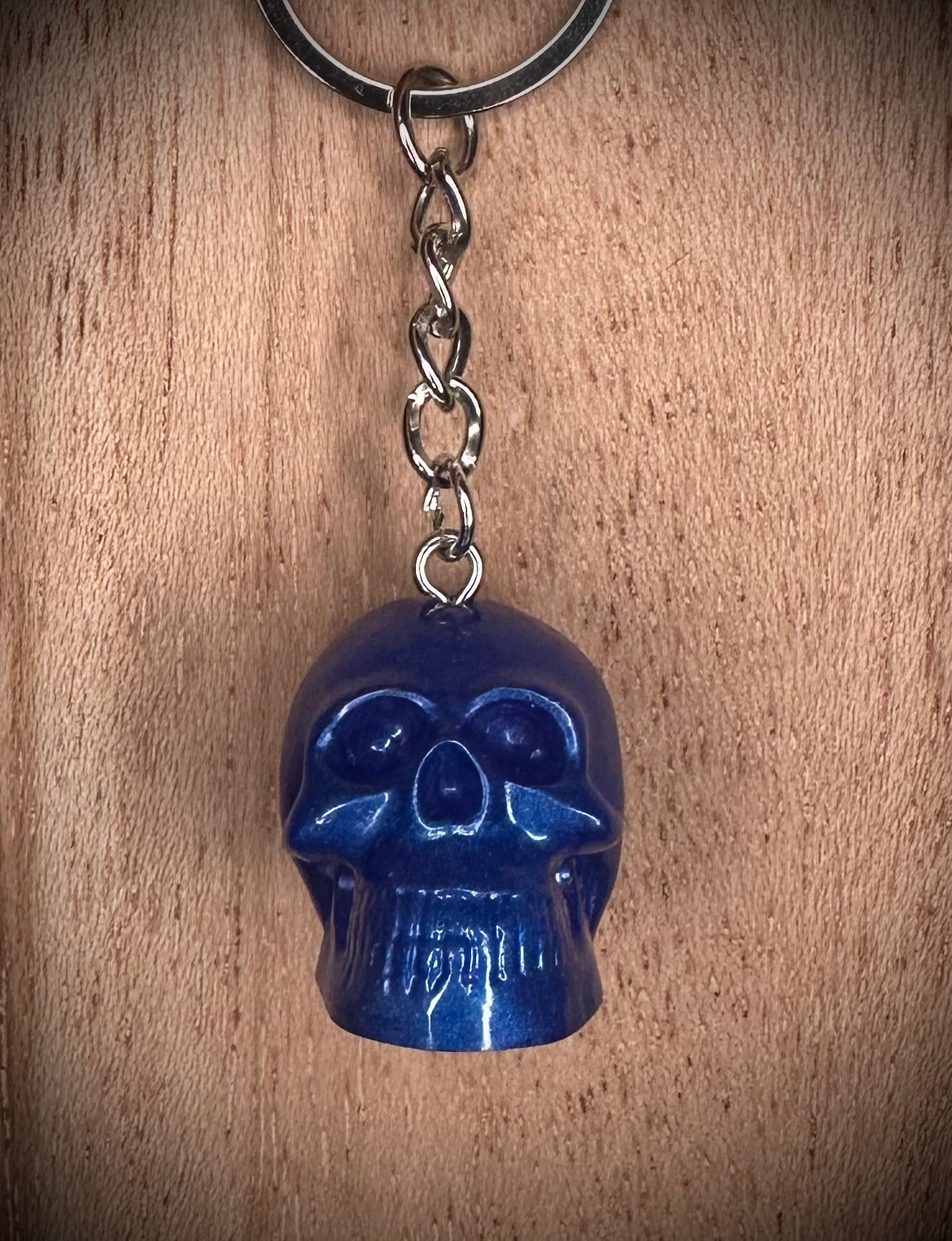 Blue and Purple Gradient Skull Keyring
