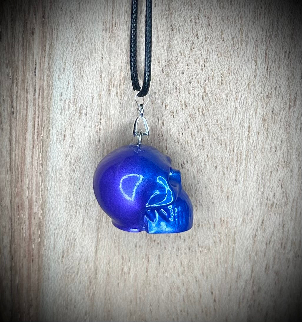 Blue and Purple Gradient Skull Necklace