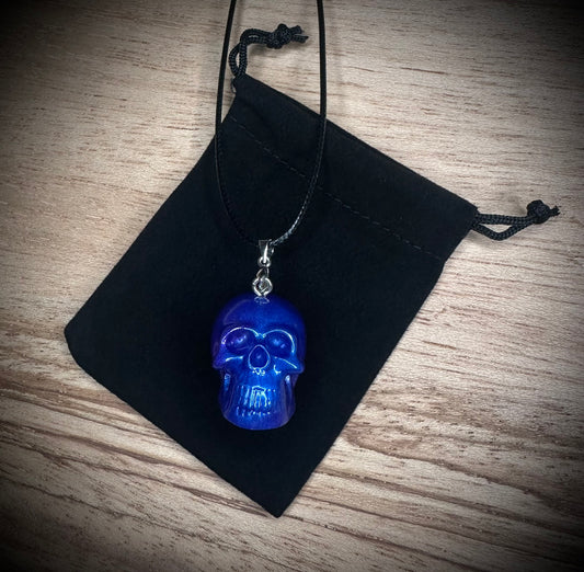 Blue and Purple Gradient Skull Necklace