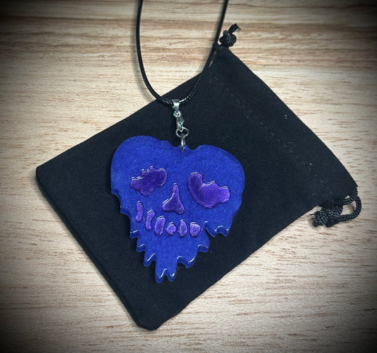 Purple Drip Skull Necklace